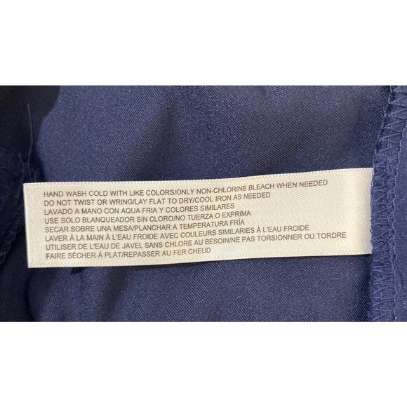 Eloquii Essentials Size 14 Navy Bleu Pleated Front Wide Leg Capri Tencel Blend - Picture 6 of 6